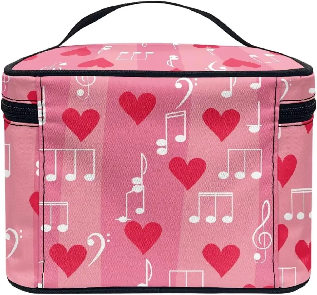 Travel Makeup Bag for Women Cute Small Make Up Bags Teen Cosmetic Bag Toiletry Organizer Pouch Portable Zipper Cosmetic Skincare Case, Note of Love