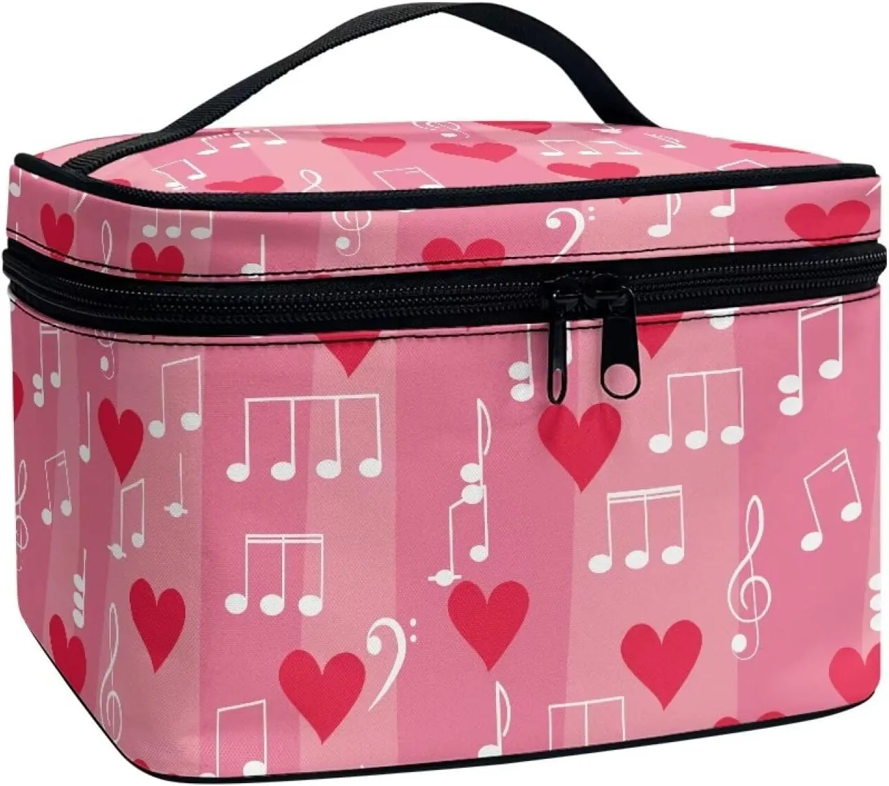 Travel Makeup Bag for Women Cute Small Make Up Bags Teen Cosmetic Bag Toiletry Organizer Pouch Portable Zipper Cosmetic Skincare Case, Note of Love