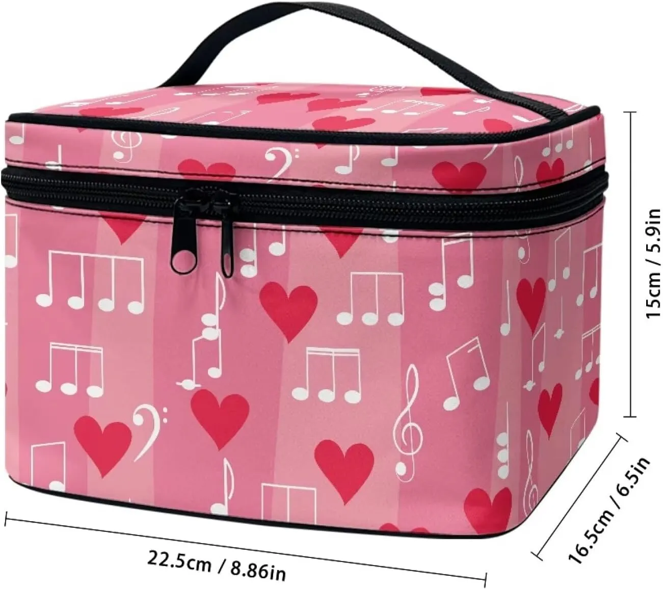 Travel Makeup Bag for Women Cute Small Make Up Bags Teen Cosmetic Bag Toiletry Organizer Pouch Portable Zipper Cosmetic Skincare Case, Note of Love