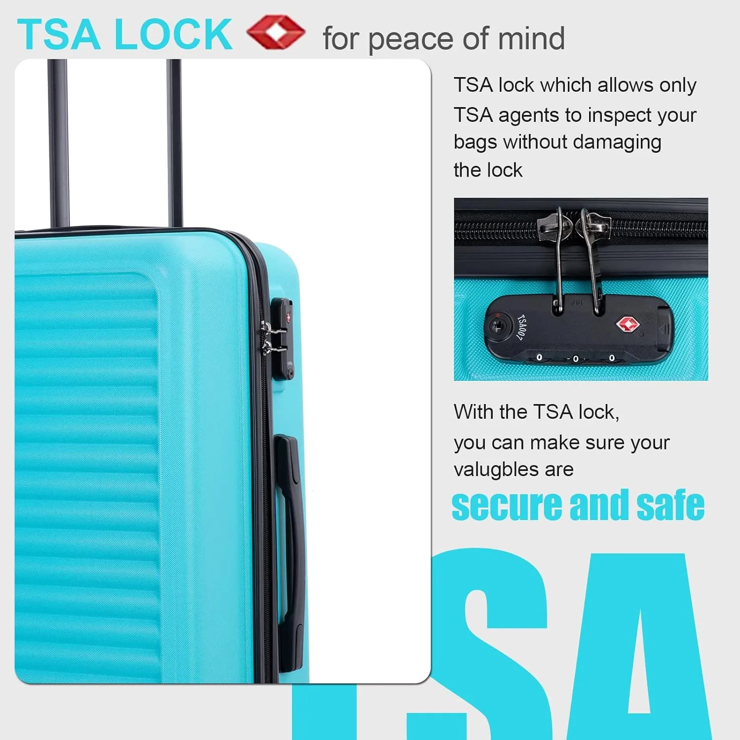 Travelhouse TravelhouseLuggageSets3PieceWear-ResistanceHardshellSpinnerWheelsSuitcaseSetswithTsaLock20/24/28TravelLuggagesClearanceLightweight