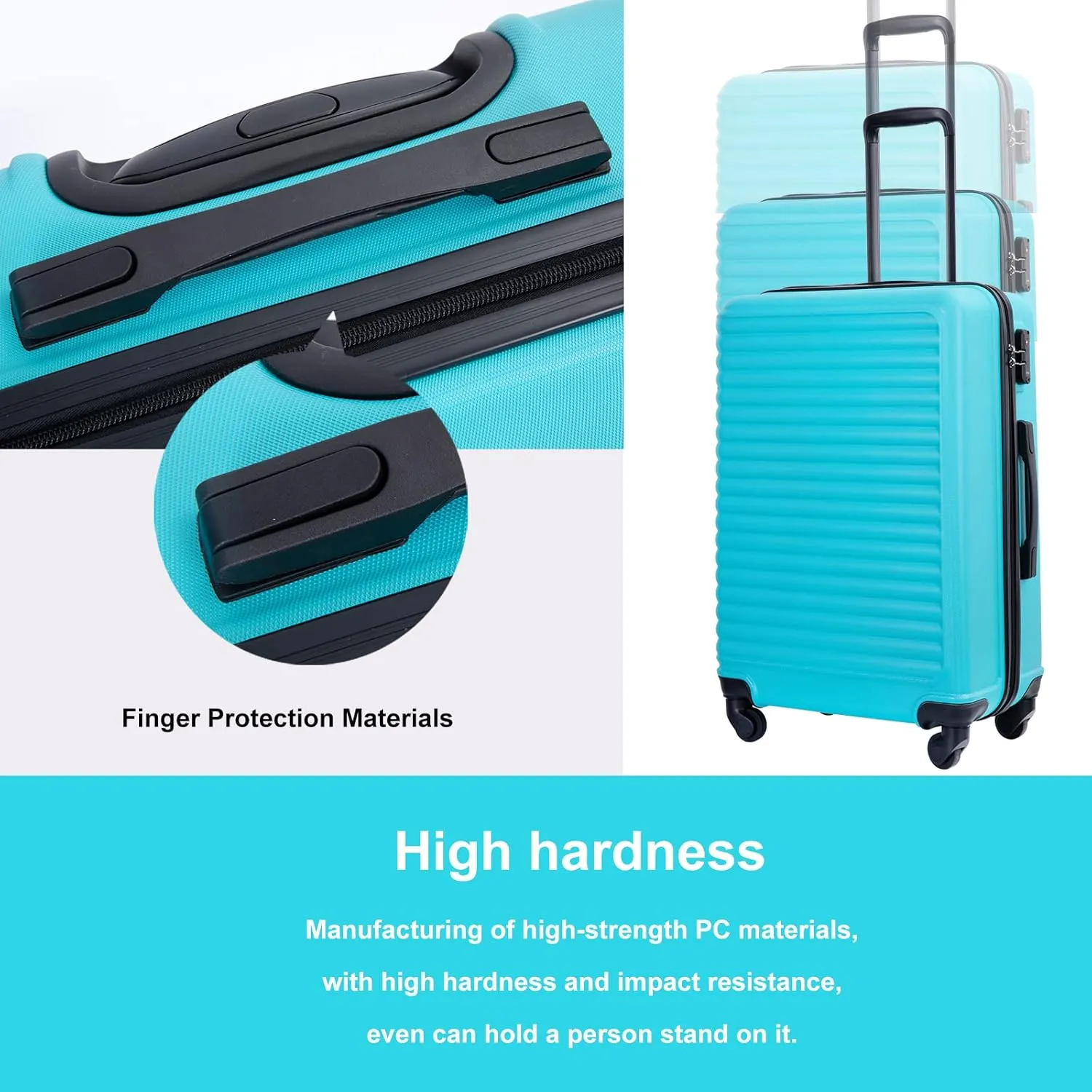 Travelhouse TravelhouseLuggageSets3PieceWear-ResistanceHardshellSpinnerWheelsSuitcaseSetswithTsaLock20/24/28TravelLuggagesClearanceLightweight