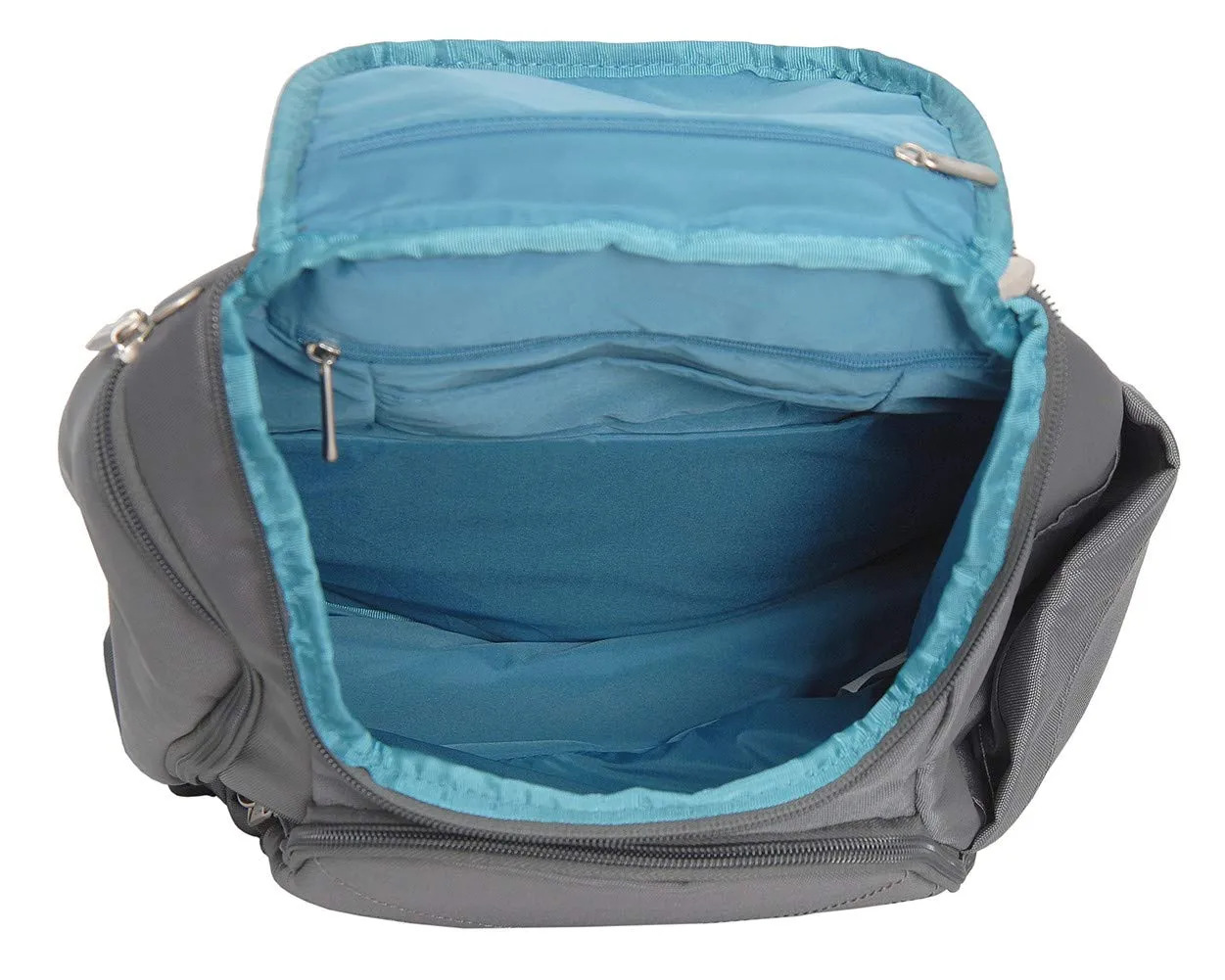 Travelon Anti Theft Classic Backpack (DARK GREY W/TEAL LINING)