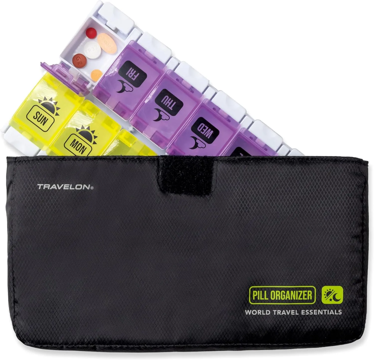 Travelon World Travel Essentials 7-Day Am/Pm Push Button Pill Case