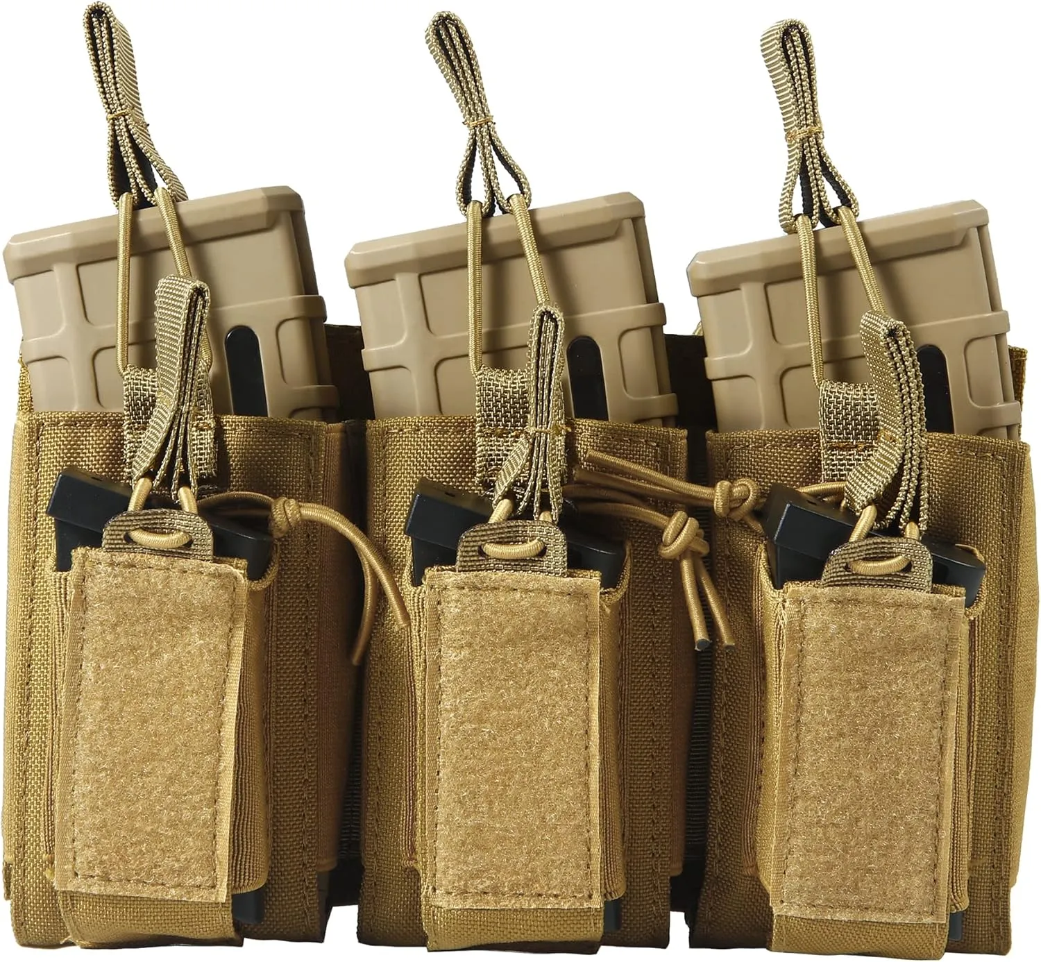 Triple Mag Pouch Open-Top Rifle Mag Pouches and Pistol Magazine Pouches for M4 M16 AK Molle Backpack Airsoft Military Gear