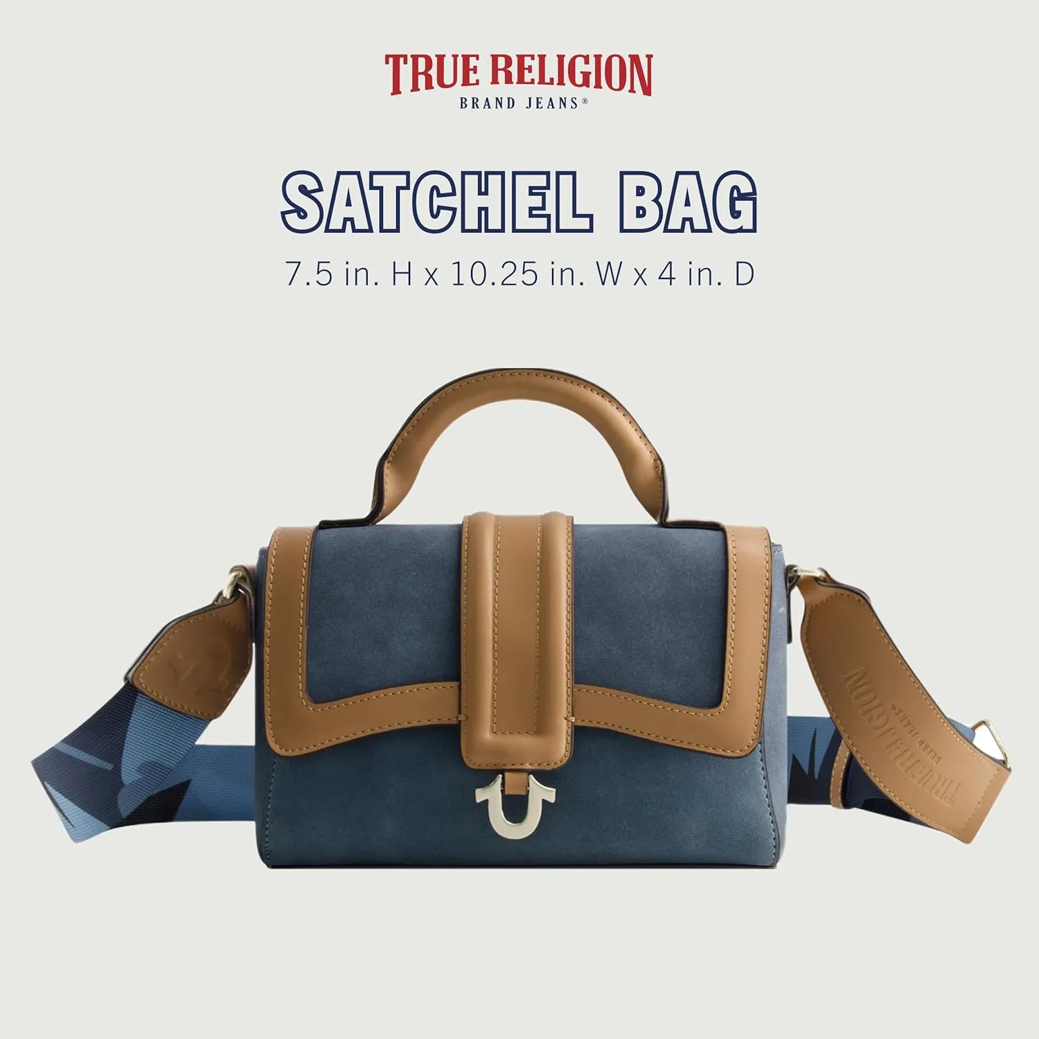 True Religion Women's Satchel Bag, Mini Crossbody Purse Handbag with Adjustable Shoulder Strap