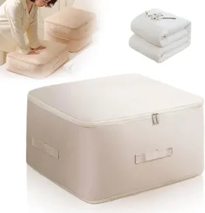 Ultra Space Saving Self Compression Organizer, 2024 Upgraded Space Saver Quilt Compression Storage Bag for Space Saving, Portable Packing Bags Clothes Storage Bags for Comforters, Blankets, Bedding