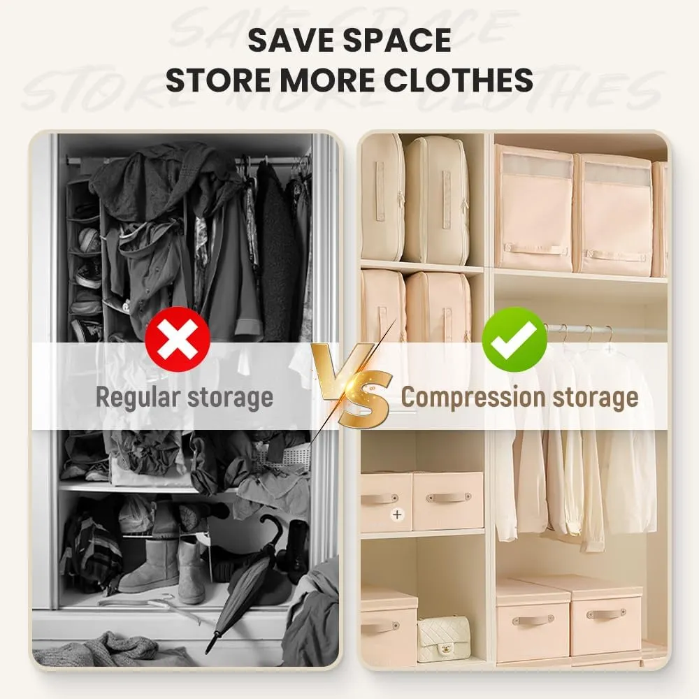 Ultra Space Saving Self Compression Organizer, 2025 Upgrade Space Saver Quilt Compression Storage Bag, Premium Comforter Storage Bag Packaging Cube Bedding Storage Bag (Blue, X-Large(54x42x60cm))