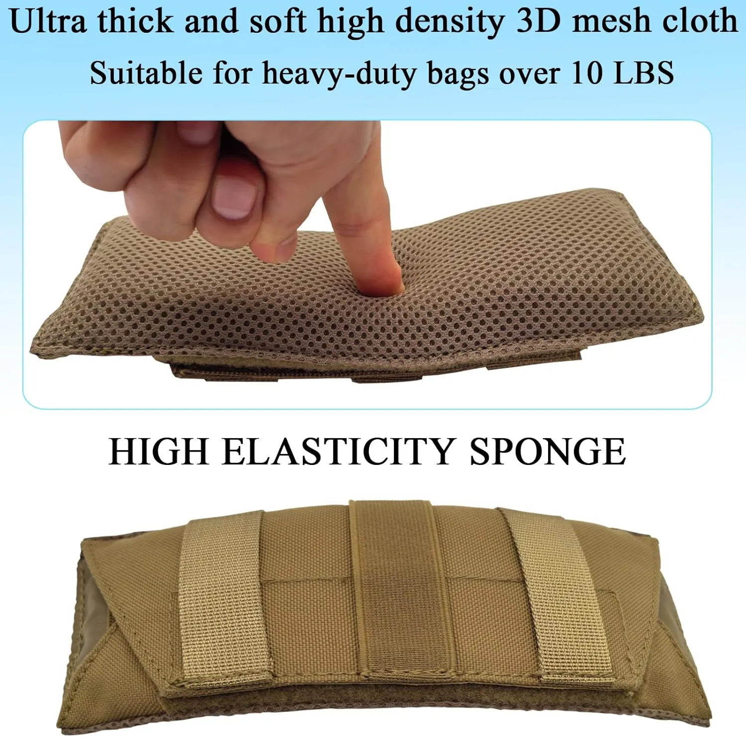 Ultra Thick Shoulder Strap Pad 2 Pack, Heavy Load Backpack Strap Pads, High Elasticity Tactical Bag Shoulder Pads