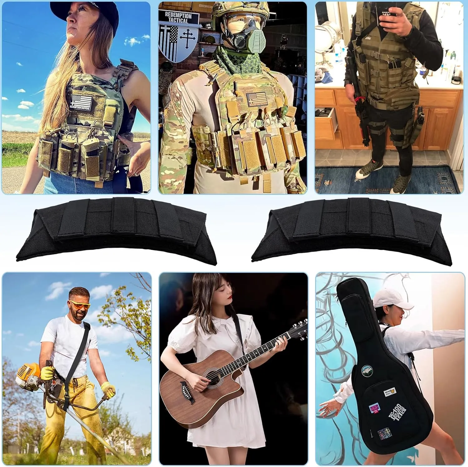 Ultra Thick Shoulder Strap Pad 2 Pack, Heavy Load Backpack Strap Pads, High Elasticity Tactical Bag Shoulder Pads