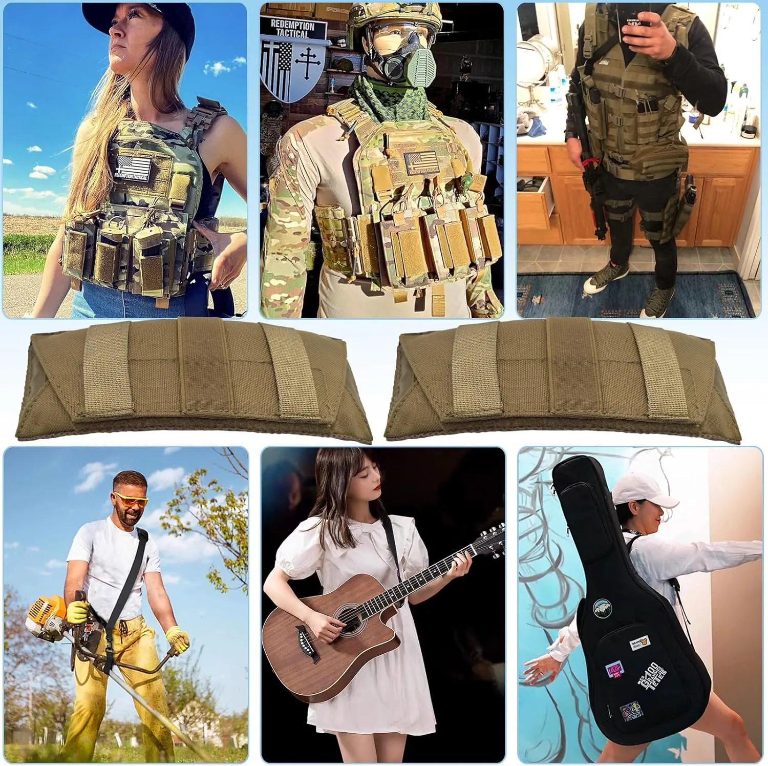 Ultra Thick Shoulder Strap Pad 2 Pack, Heavy Load Backpack Strap Pads, High Elasticity Tactical Bag Shoulder Pads