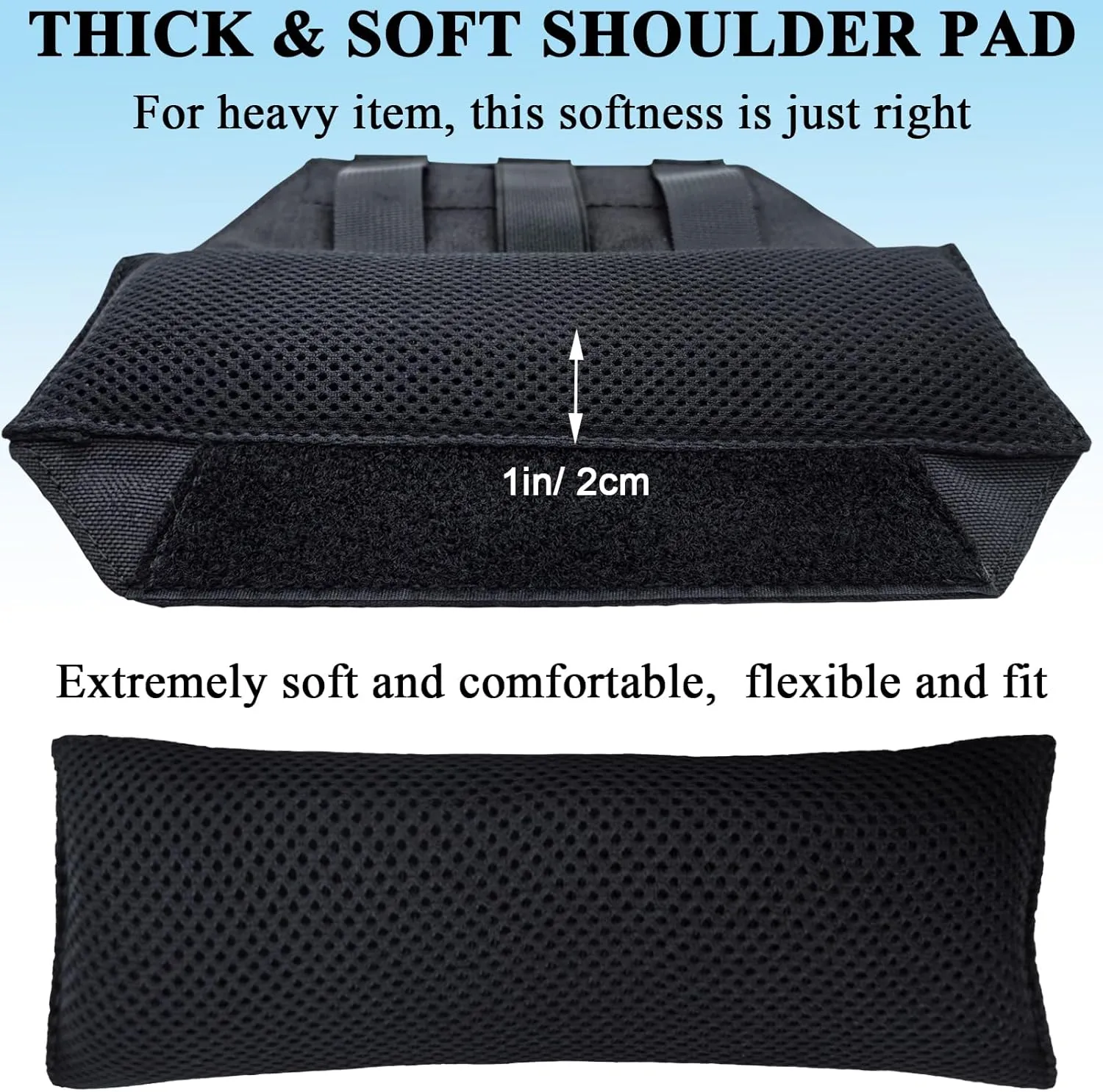 Ultra Thick Shoulder Strap Pad 2 Pack, Heavy Load Backpack Strap Pads, High Elasticity Tactical Bag Shoulder Pads