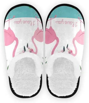 Unisex Slippers Fuzzy Feet Plush Cotton Slippers Anti-Slip Warm House Shoes M/L