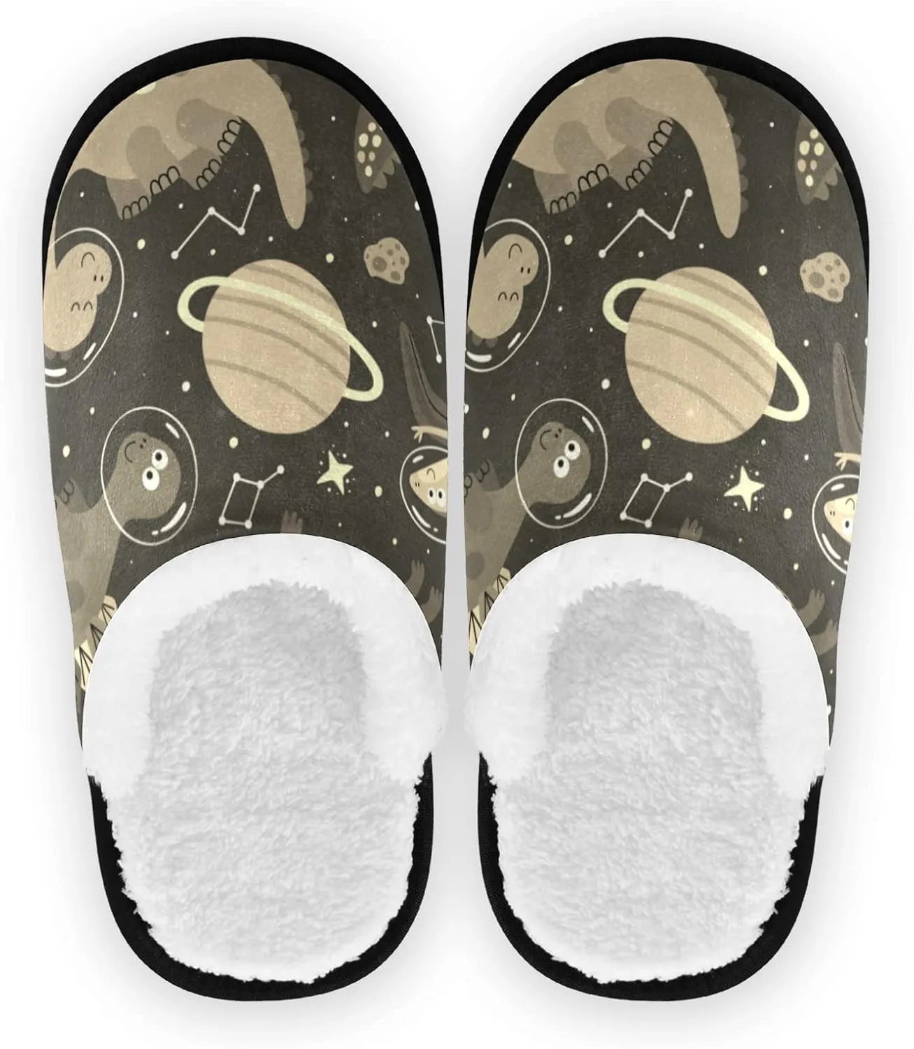 Unisex Slippers Fuzzy Feet Plush Cotton Slippers Anti-Slip Warm House Shoes M/L