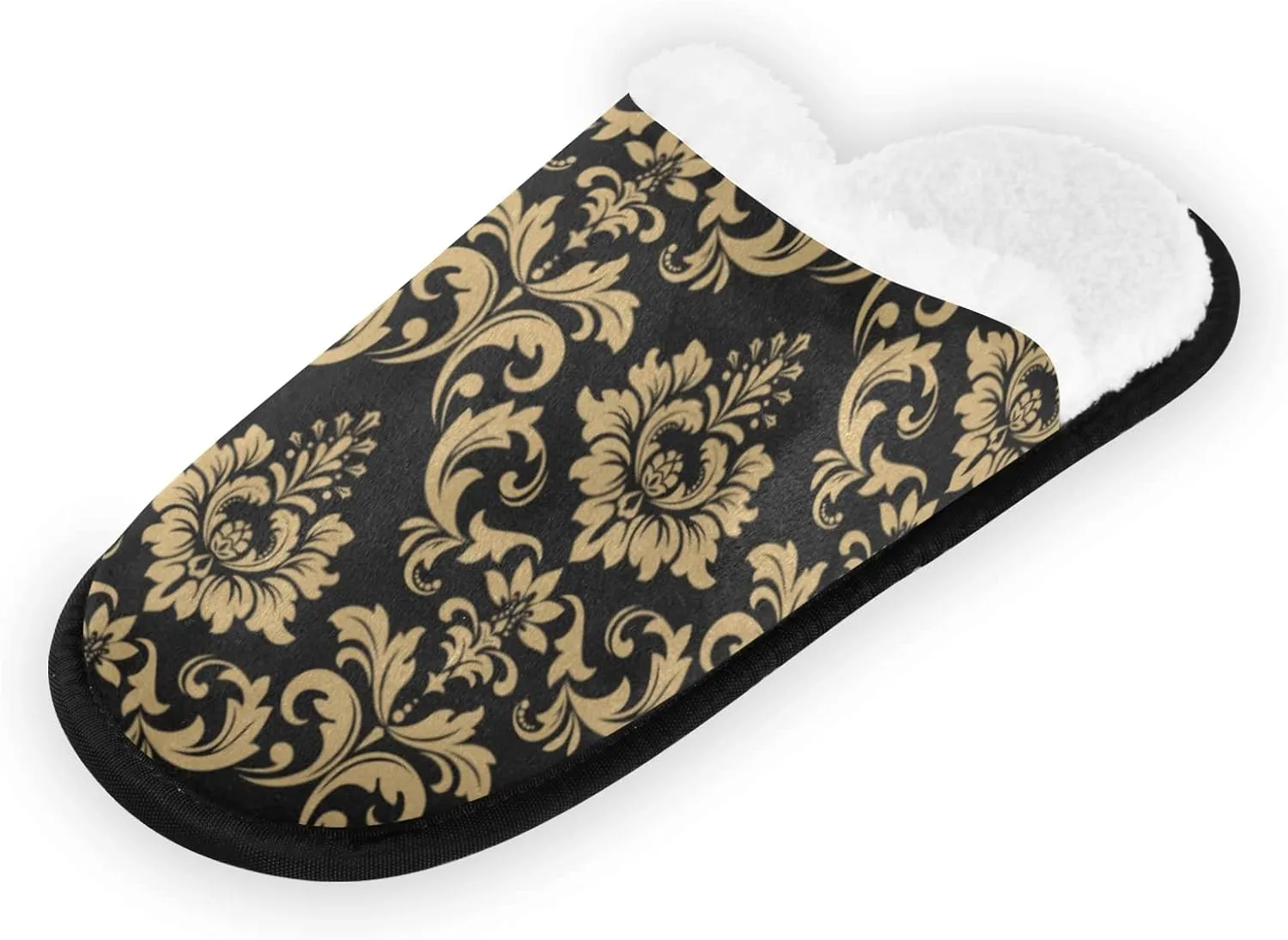 Unisex Slippers Fuzzy Feet Plush Cotton Slippers Anti-Slip Warm House Shoes M/L