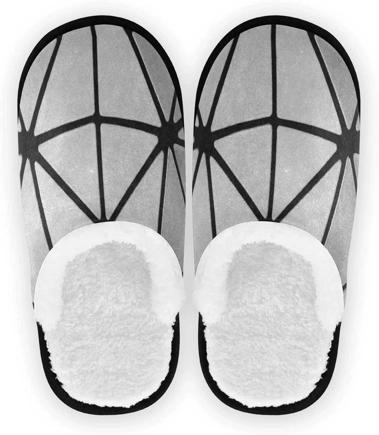 Unisex Slippers Fuzzy Feet Plush Cotton Slippers Anti-Slip Warm House Shoes M/L