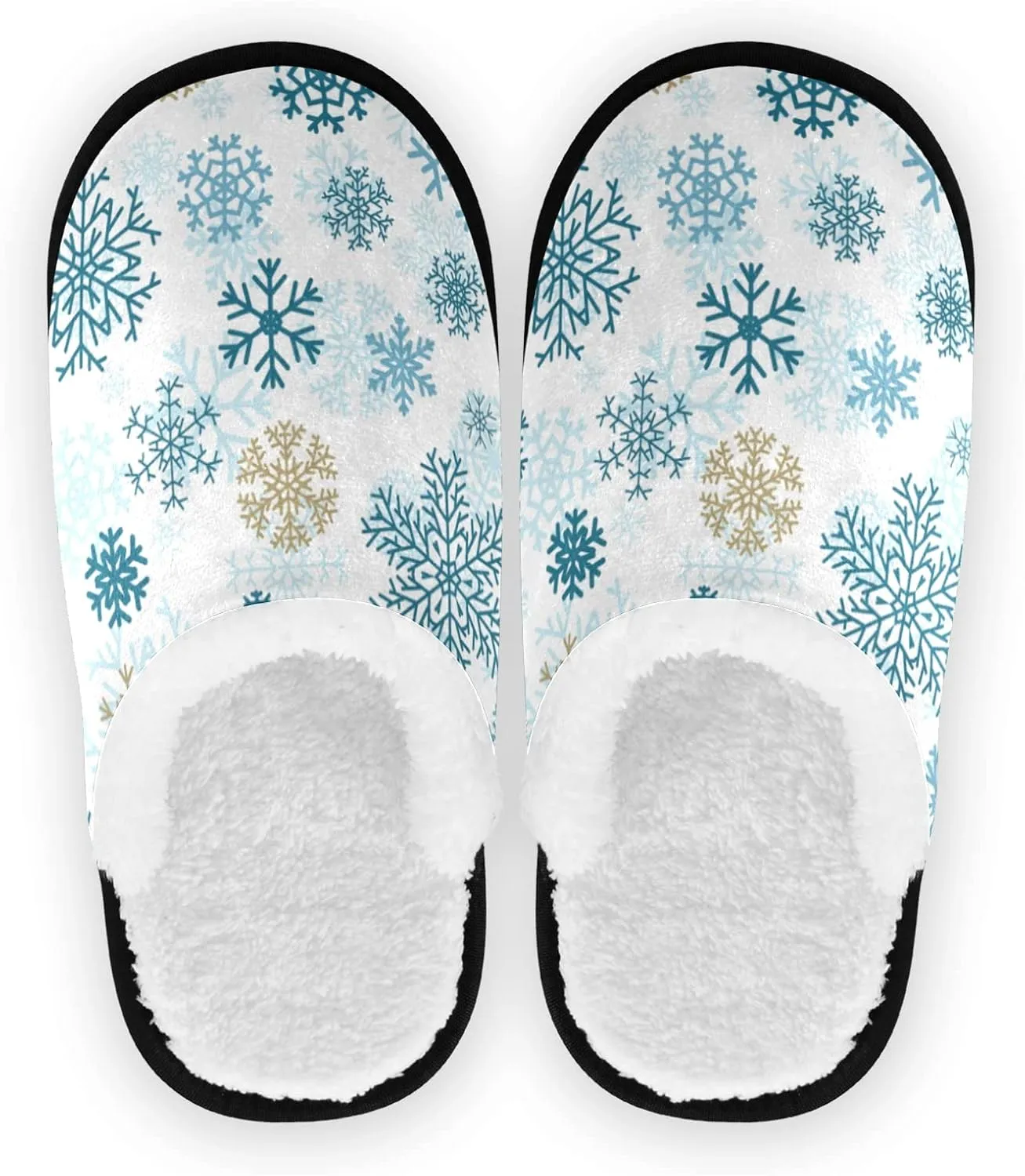 Unisex Slippers Fuzzy Feet Plush Cotton Slippers Anti-Slip Warm House Shoes M/L
