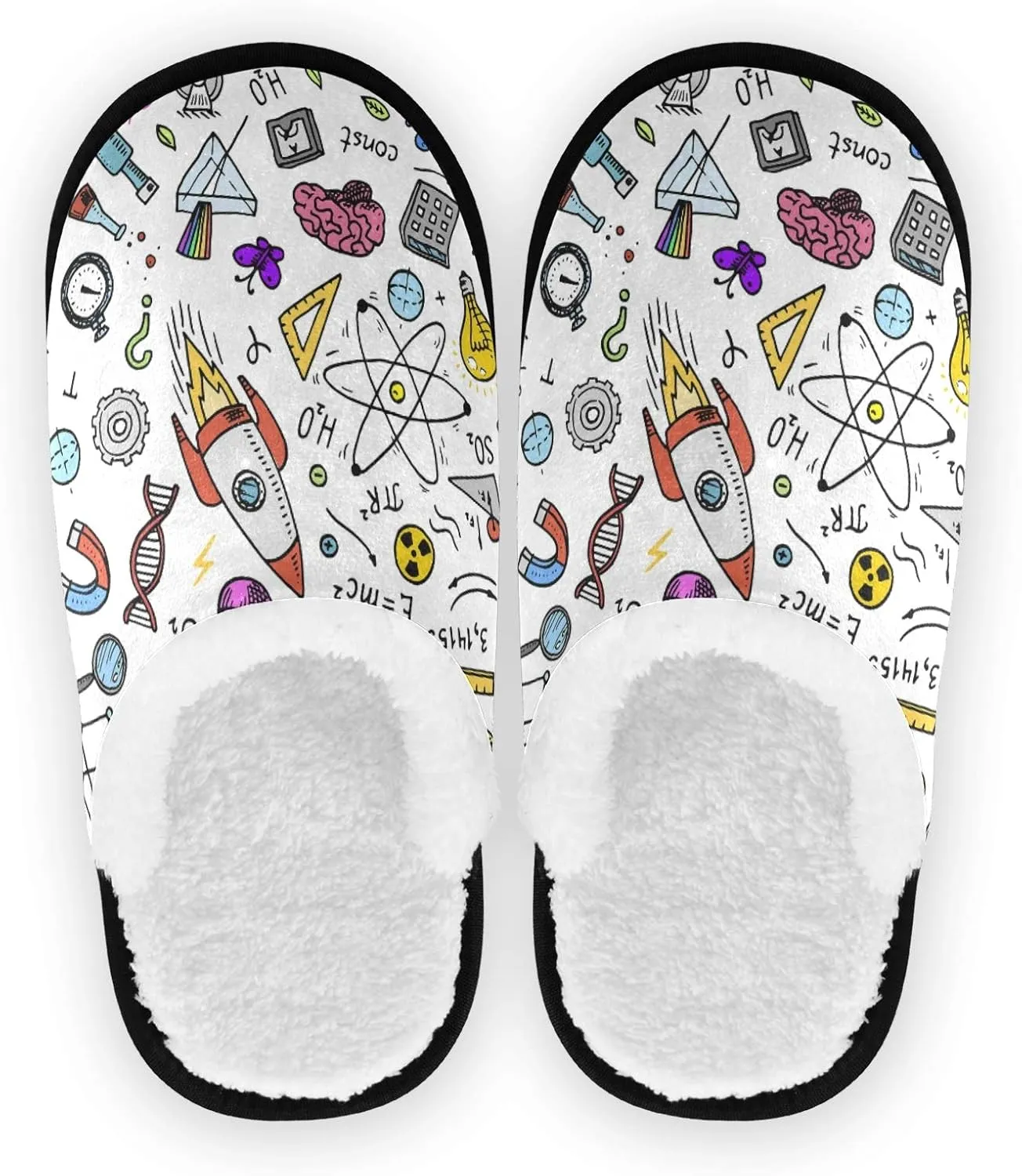 Unisex Slippers Fuzzy Feet Plush Cotton Slippers Anti-Slip Warm House Shoes M/L