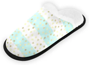 Unisex Slippers Fuzzy Feet Plush Cotton Slippers Anti-Slip Warm House Shoes M/L