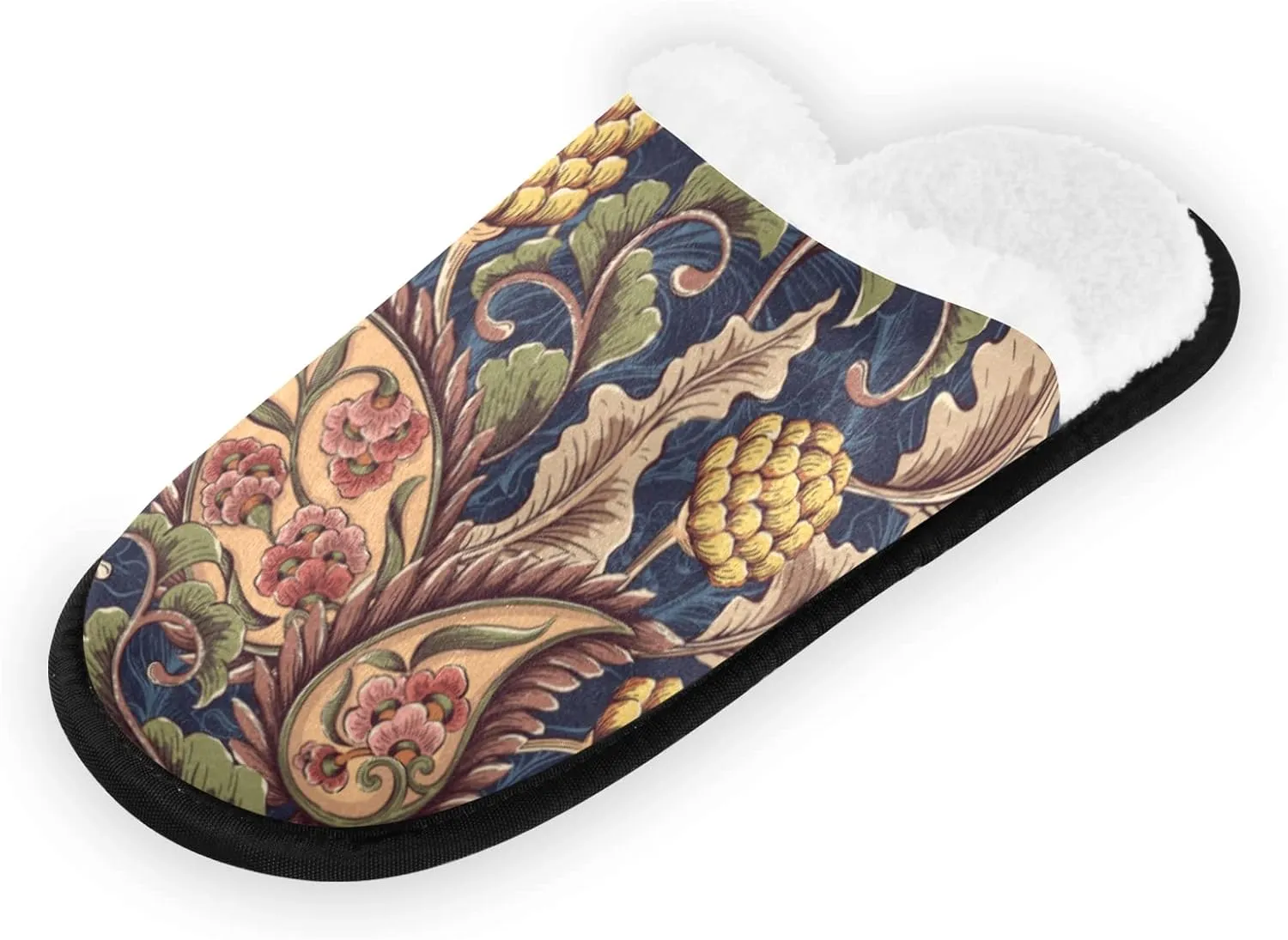 Unisex Slippers Fuzzy Feet Plush Cotton Slippers Anti-Slip Warm House Shoes M/L
