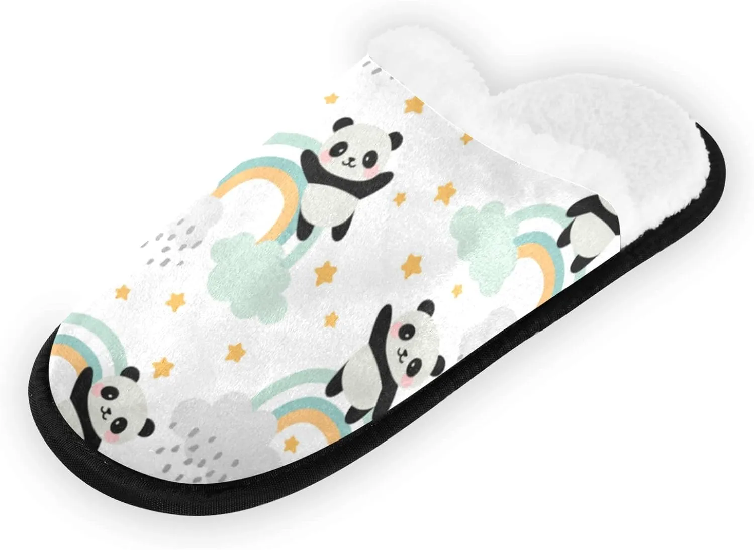 Unisex Slippers Fuzzy Feet Plush Cotton Slippers Anti-Slip Warm House Shoes M/L