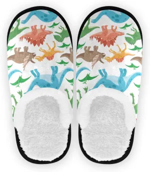 Unisex Slippers Fuzzy Feet Plush Cotton Slippers Anti-Slip Warm House Shoes M/L