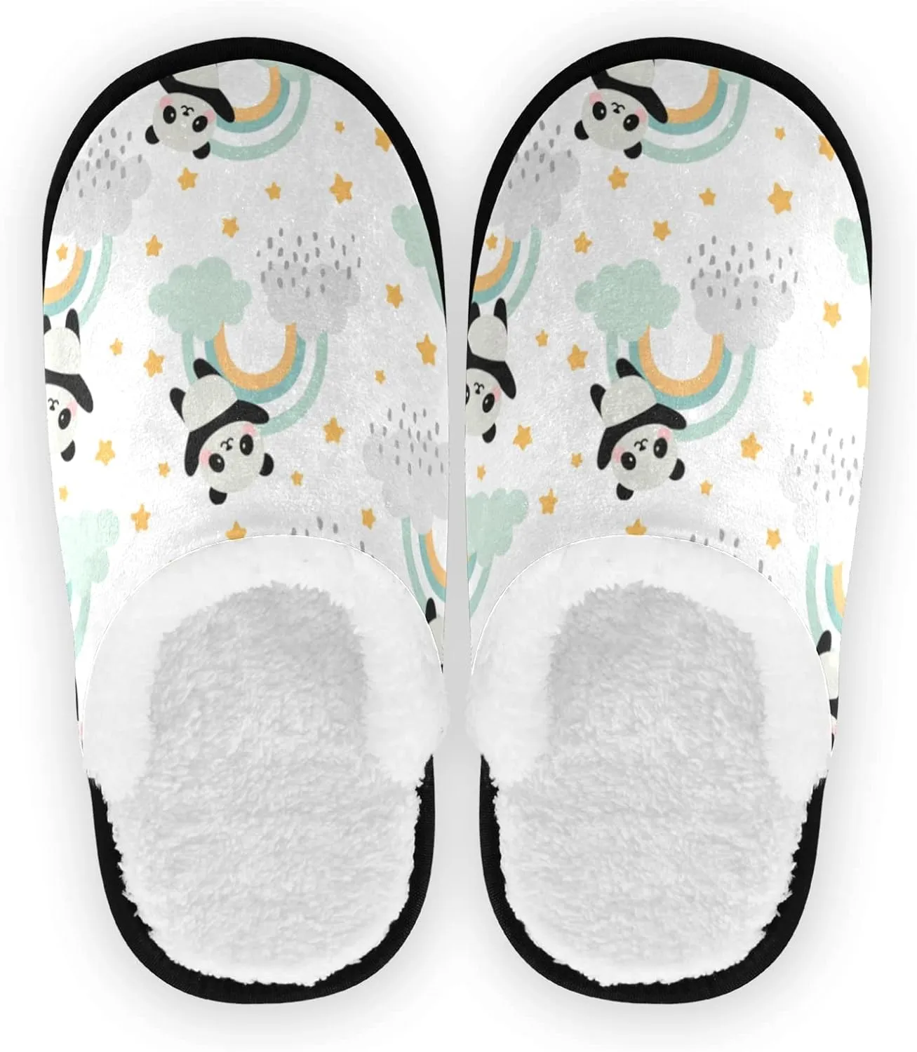 Unisex Slippers Fuzzy Feet Plush Cotton Slippers Anti-Slip Warm House Shoes M/L