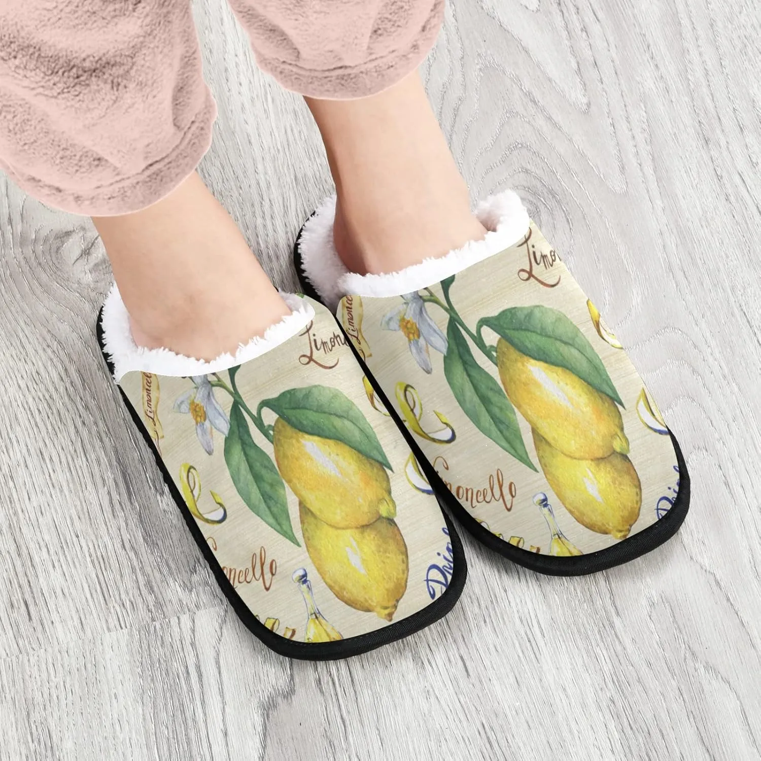 Unisex Slippers Fuzzy Feet Plush Cotton Slippers Anti-Slip Warm House Shoes M/L
