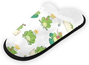Unisex Slippers Fuzzy Feet Plush Cotton Slippers Anti-Slip Warm House Shoes M/L