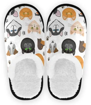 Unisex Slippers Fuzzy Feet Plush Cotton Slippers Anti-Slip Warm House Shoes M/L