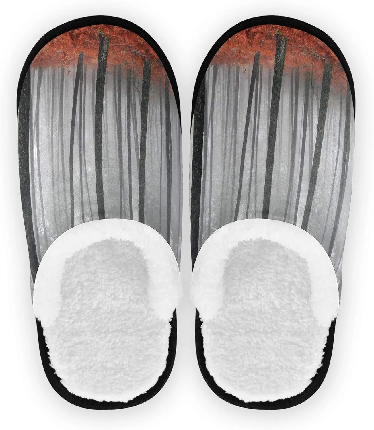 Unisex Slippers Fuzzy Feet Plush Cotton Slippers Anti-Slip Warm House Shoes M/L