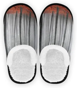 Unisex Slippers Fuzzy Feet Plush Cotton Slippers Anti-Slip Warm House Shoes M/L