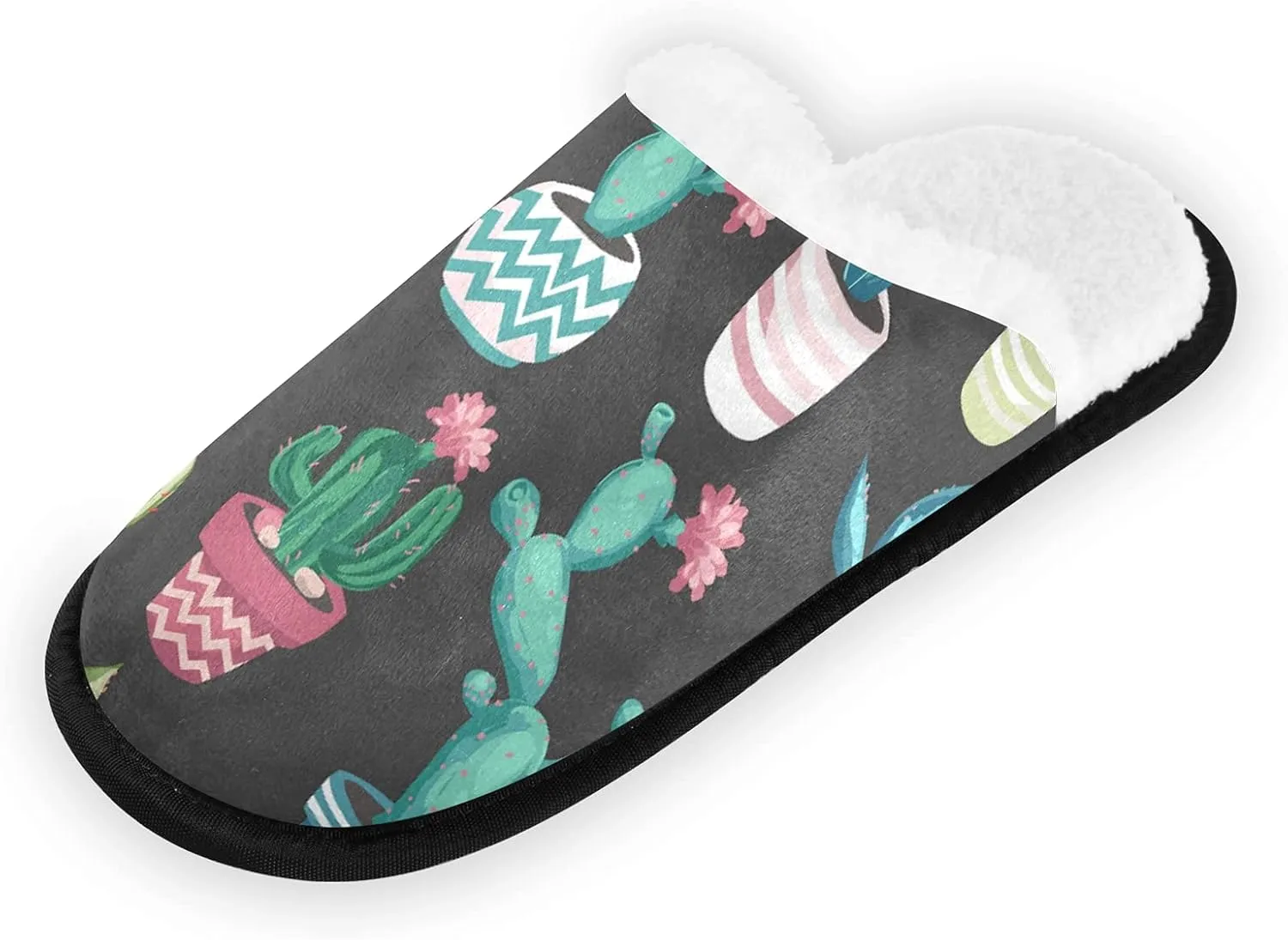 Unisex Slippers Fuzzy Feet Plush Slippers Anti-Slip Warm House Shoes M/L