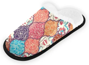 Unisex Slippers Fuzzy Feet Plush Slippers Anti-Slip Warm House Shoes M/L
