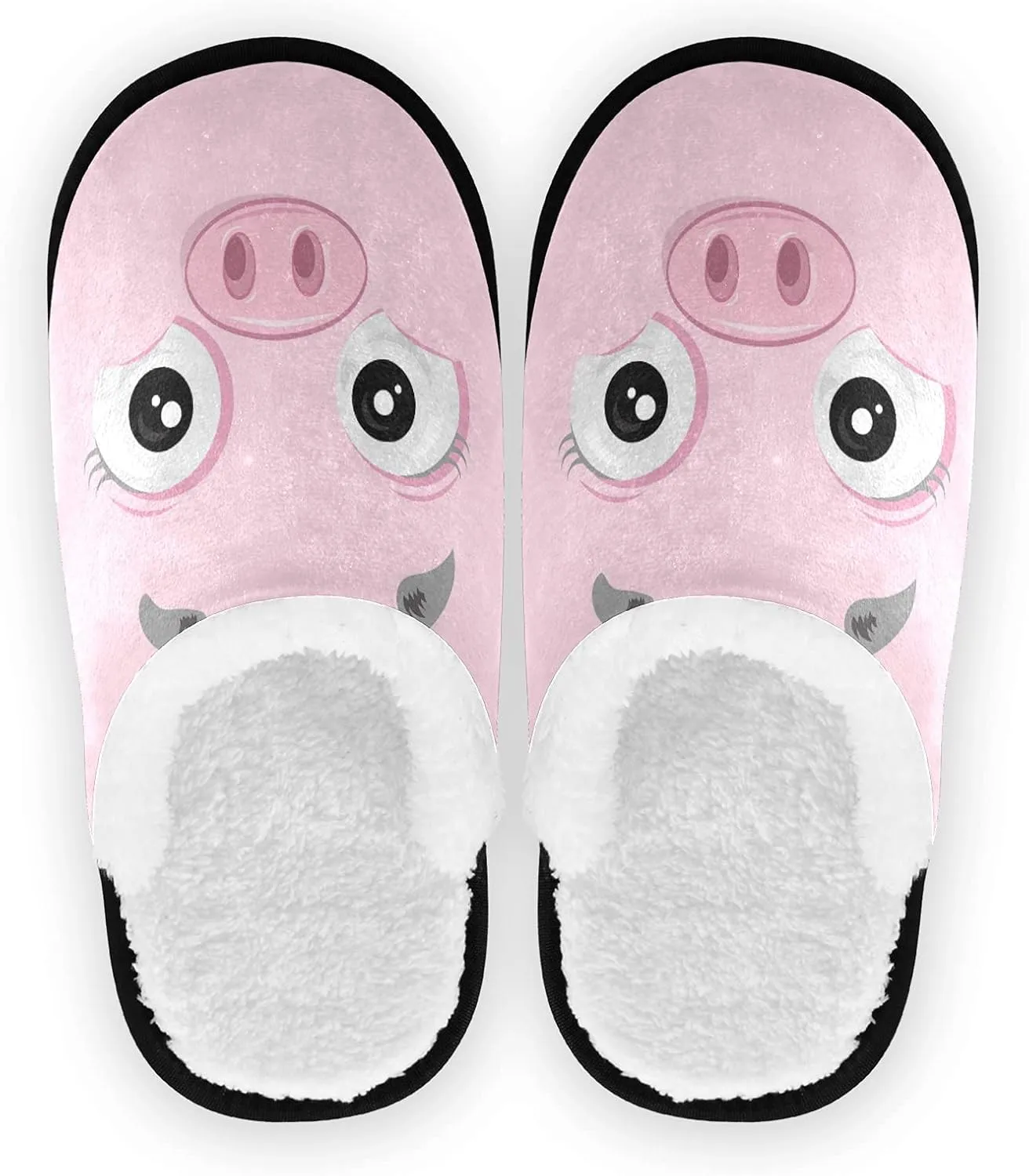 Unisex Slippers Fuzzy Feet Plush Slippers Anti-Slip Warm House Shoes M/L