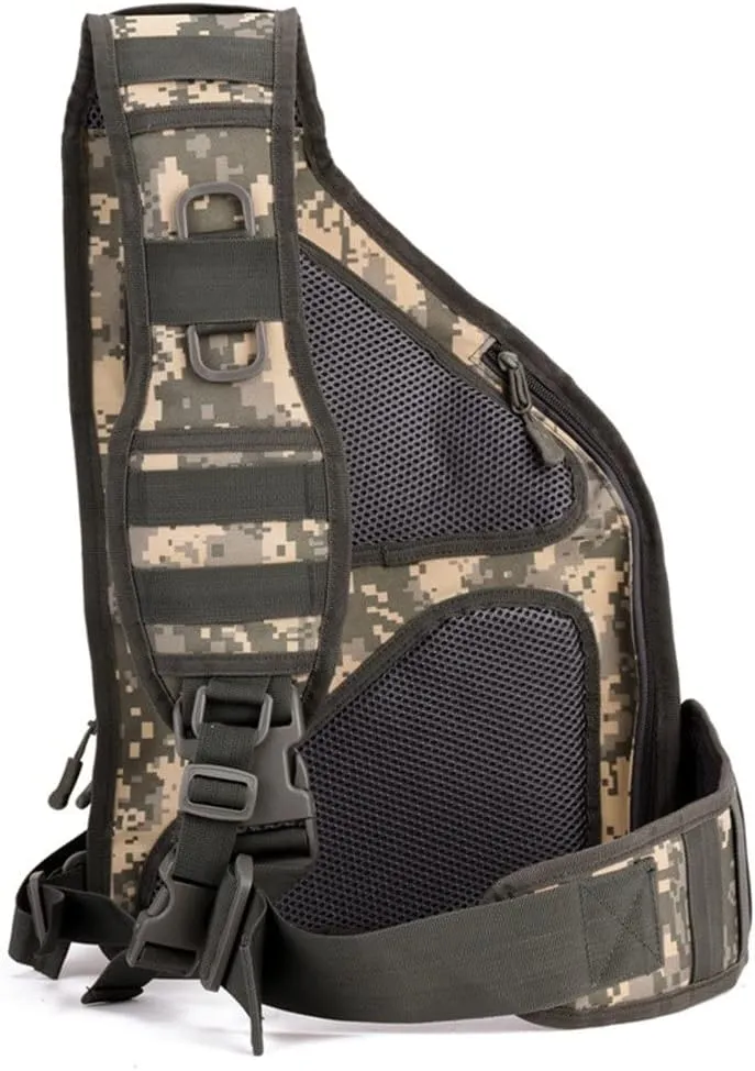 UNISTRENGH Men's Tactical Sling Bag Sling Backpack Military Shoulder Bag MOLLE Assault Range Bag for Outdoor Camping Hunting (ACU #)