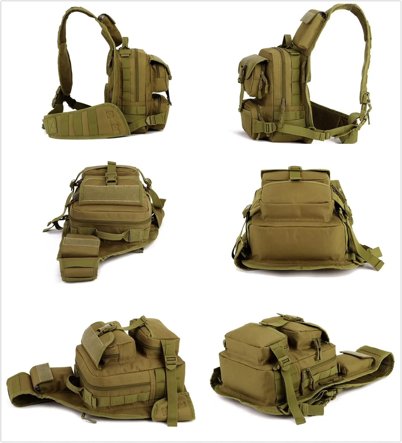 UNISTRENGH Men's Tactical Sling Bag Sling Backpack Military Shoulder Bag MOLLE Assault Range Bag for Outdoor Camping Hunting (ACU #)