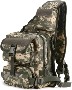 UNISTRENGH Men's Tactical Sling Bag Sling Backpack Military Shoulder Bag MOLLE Assault Range Bag for Outdoor Camping Hunting (ACU #)