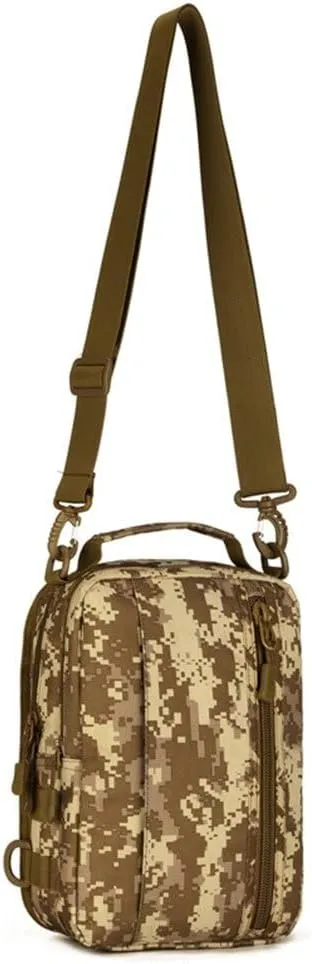 UNISTRENGH Tactical Military Sling Bag Chest Pack Molle Daypack Backpack Casual Shoulder Bag Crossbody Duty Gear (Desert camouflage)