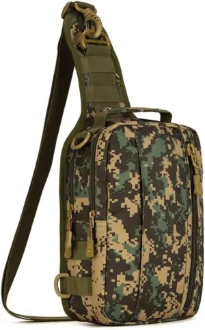 UNISTRENGH Tactical Military Sling Bag Chest Pack Molle Daypack Backpack Casual Shoulder Bag Crossbody Duty Gear (Jungle camouflage)