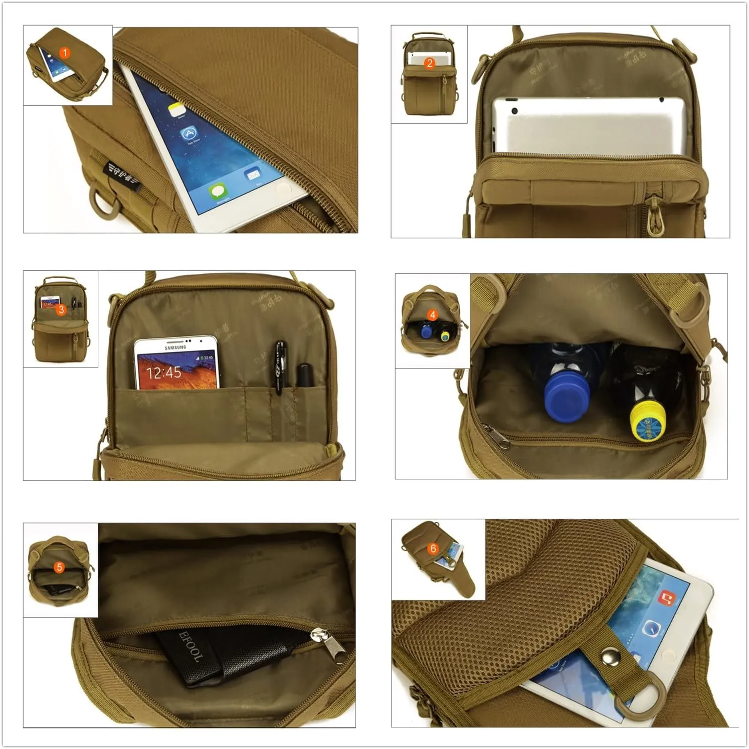 UNISTRENGH Tactical Military Sling Bag Chest Pack Molle Daypack Backpack Casual Shoulder Bag Crossbody Duty Gear (Jungle camouflage)