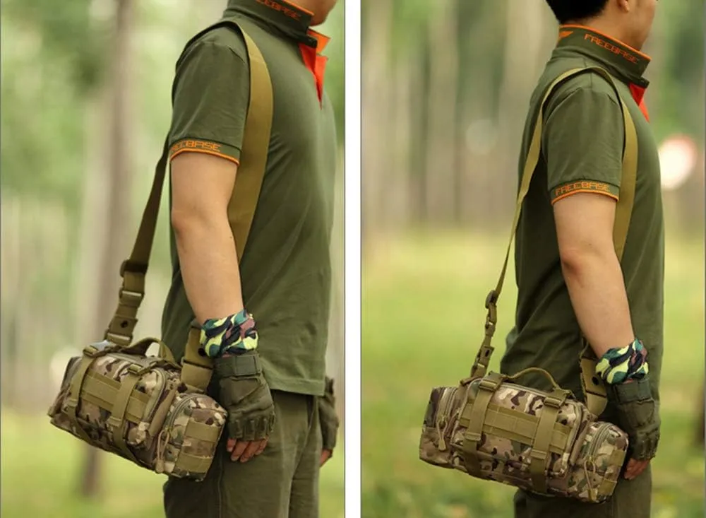 UNISTRENGH Utility 3P Military Tactical Duffle Waist Bags MOLLE Assault Shoulder Backpack Multifunction EDC Pouches Heavy Duty Fanny Packs (CP camouflage)