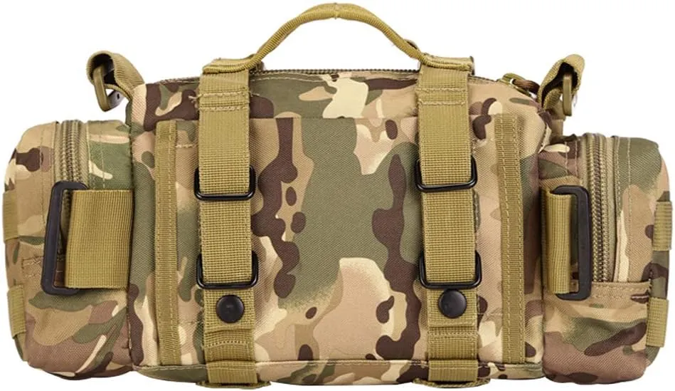 UNISTRENGH Utility 3P Military Tactical Duffle Waist Bags MOLLE Assault Shoulder Backpack Multifunction EDC Pouches Heavy Duty Fanny Packs (CP camouflage)