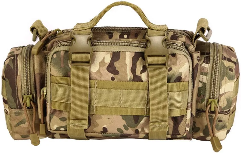 UNISTRENGH Utility 3P Military Tactical Duffle Waist Bags MOLLE Assault Shoulder Backpack Multifunction EDC Pouches Heavy Duty Fanny Packs (CP camouflage)