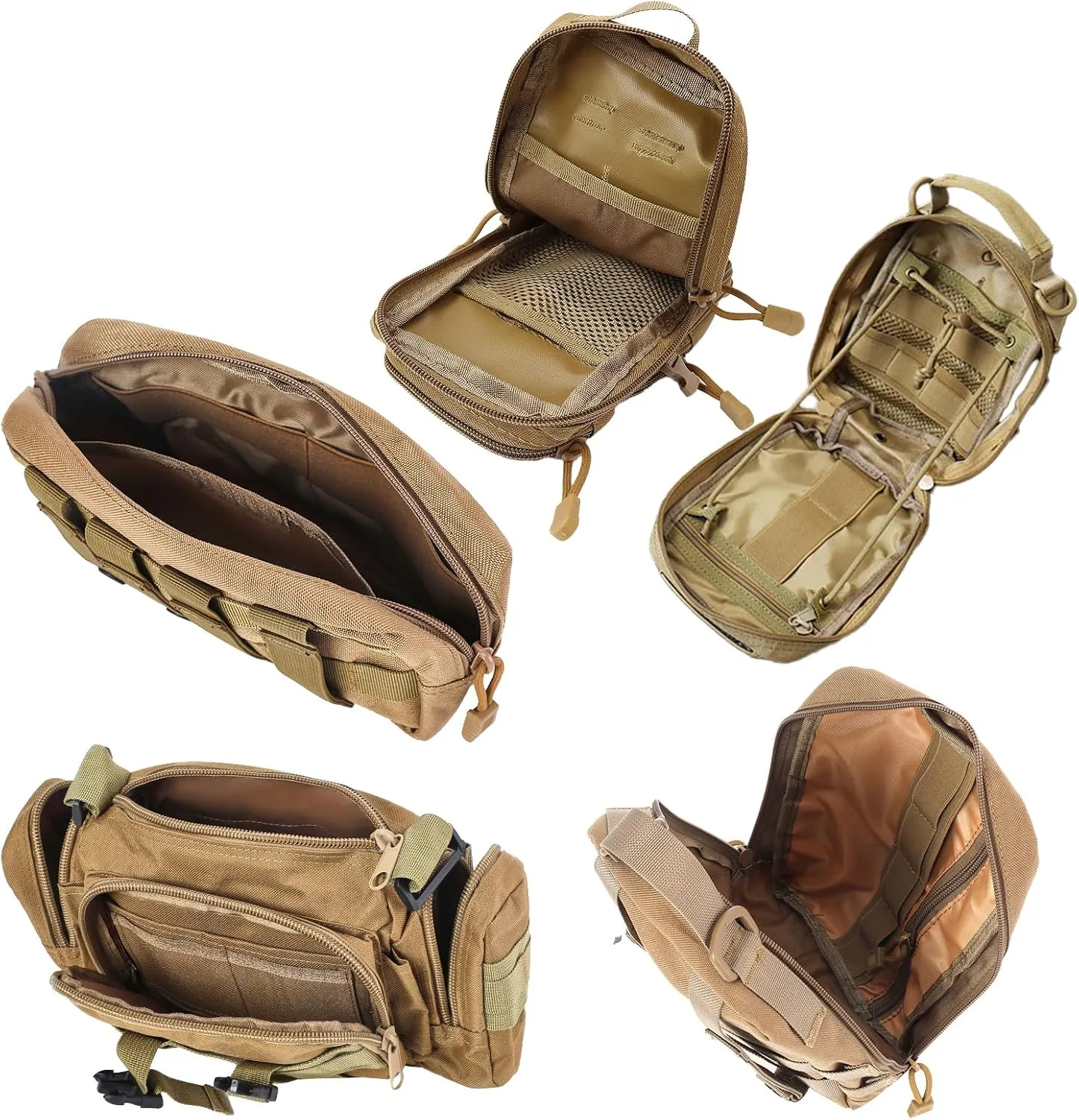 Universal Tactical Seat ​Back Organizer Vehicle Molle Panel Organizer Storage Bag with 5 Detachable Molle Pouch for All Vehicel Such as Jeep,Truck,SUV, Car, Ford,Chevy etc