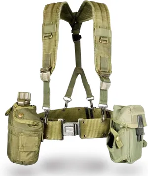 US Military Alice Suspender kit - Durable Hiking Nylon Clothing Canteen Kit w/Suspenders, 1qt Canteen, OD Cover & More – Outdoor Adventure Surplus Survival Gear