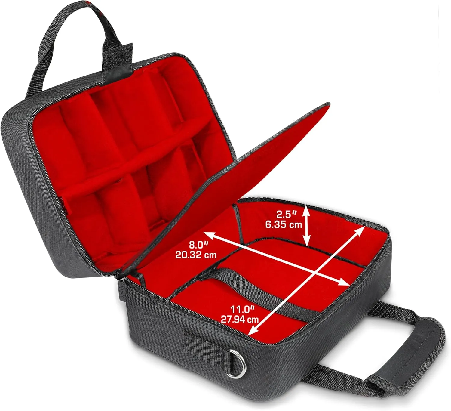 USA Gear Audio DJ Mixer Case - Mixer Bag with Custom Storage for Cables, Microphones, and Adapters
