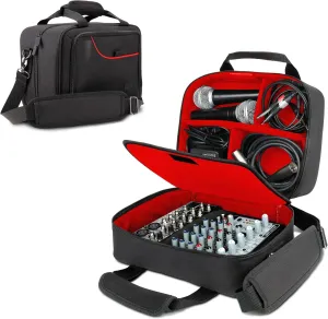 USA Gear Audio DJ Mixer Case - Mixer Bag with Custom Storage for Cables, Microphones, and Adapters