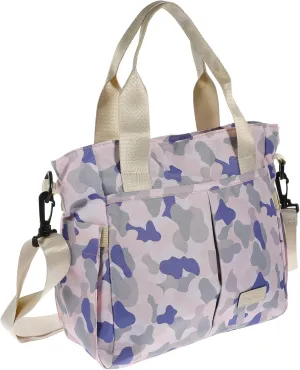 Vaguelly Fashionable Diaper Travel Bag Multi Functional Mom Handbag with Insulated Bottle Pockets Spacious Design for Easy Access Stylish Camouflage