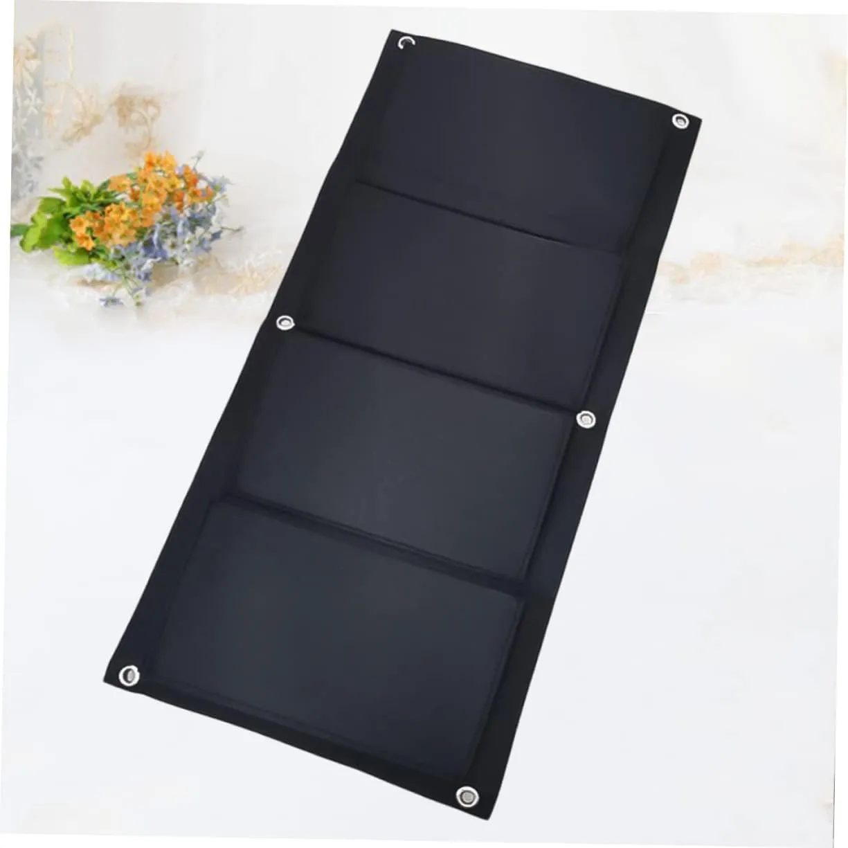 VANZACK 3pcs Multi-Pockets Nursery Bag Planter Bags Garden Bags to Grow Vegetables Wicker Hanging Basket Hanging Wall Planter Large Grow Bags Plant Hangers Plant Bag Plant Container Black