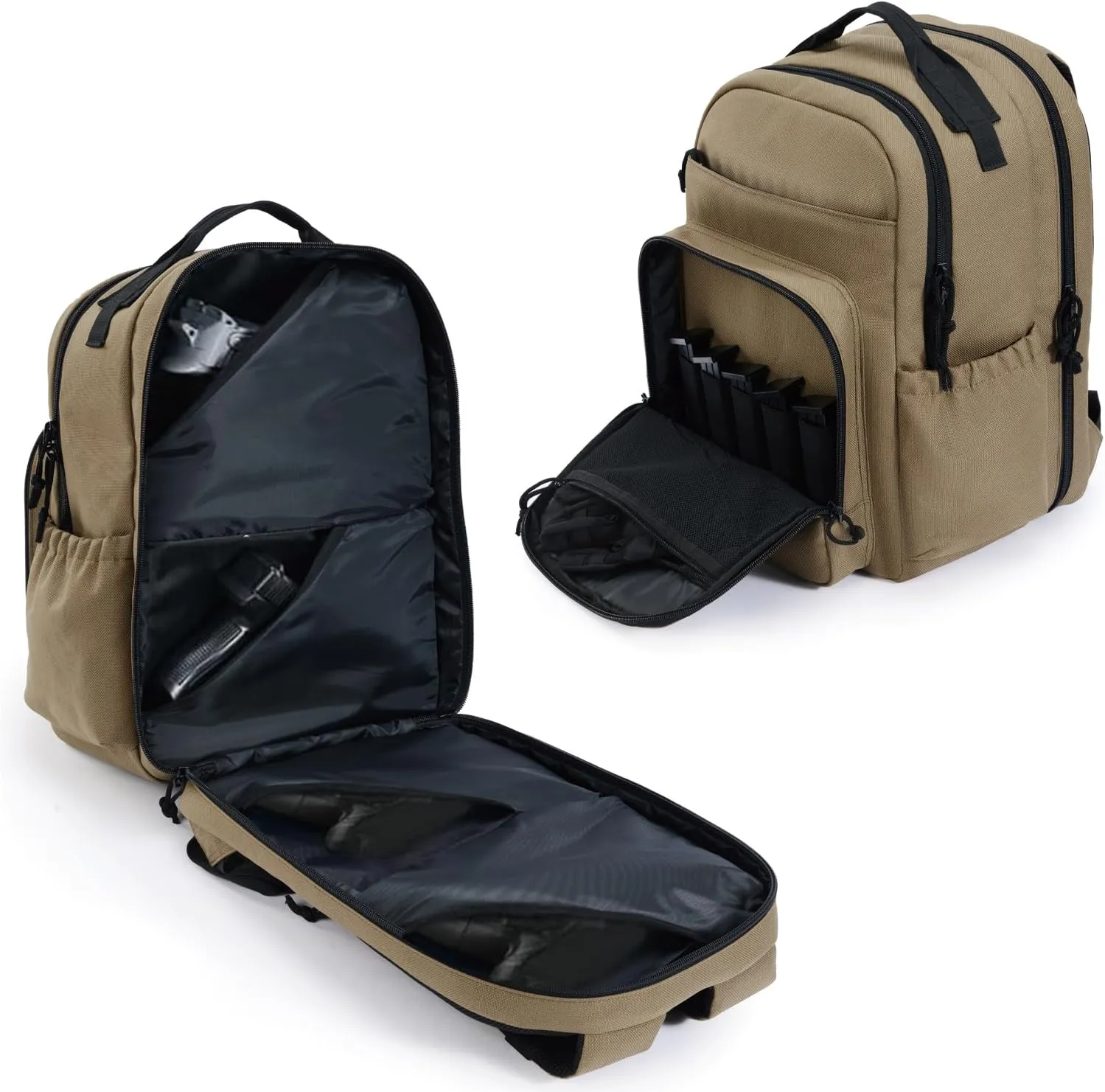 VEAGIA Range Backpack Pistol Range Bag For Handguns And Ammo Gun Cases Pistol Bags With Lockable Explosion-Proof Zippers